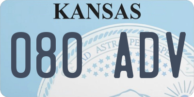 KS license plate 080ADV