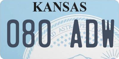 KS license plate 080ADW