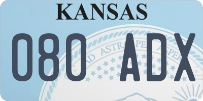 KS license plate 080ADX