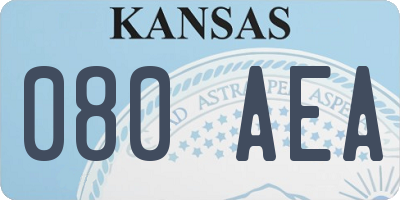 KS license plate 080AEA