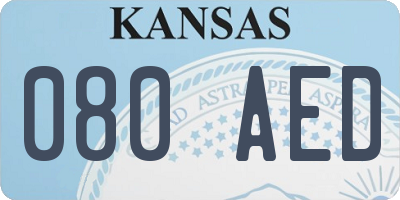 KS license plate 080AED