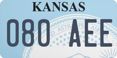 KS license plate 080AEE