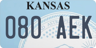 KS license plate 080AEK
