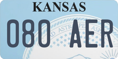 KS license plate 080AER