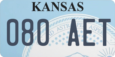 KS license plate 080AET
