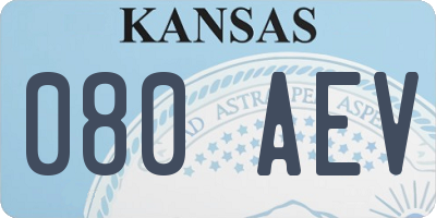 KS license plate 080AEV