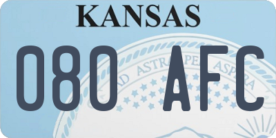 KS license plate 080AFC