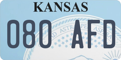 KS license plate 080AFD