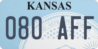 KS license plate 080AFF