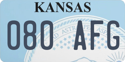 KS license plate 080AFG