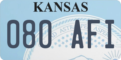 KS license plate 080AFI