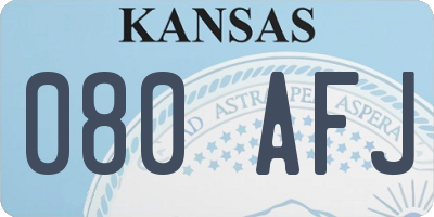 KS license plate 080AFJ