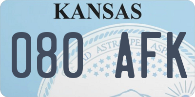 KS license plate 080AFK
