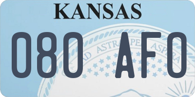 KS license plate 080AFO