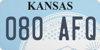 KS license plate 080AFQ