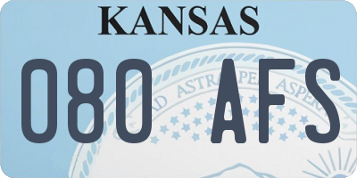 KS license plate 080AFS