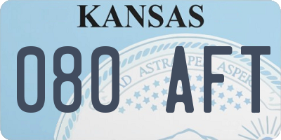 KS license plate 080AFT