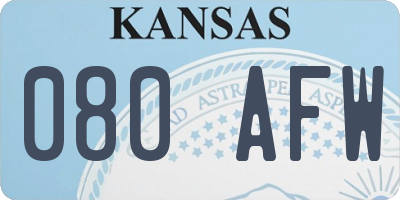 KS license plate 080AFW