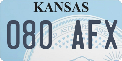 KS license plate 080AFX