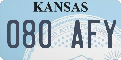 KS license plate 080AFY