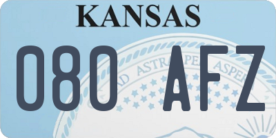 KS license plate 080AFZ