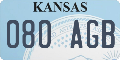 KS license plate 080AGB