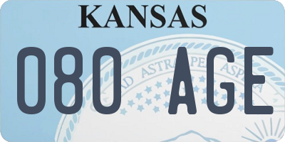 KS license plate 080AGE