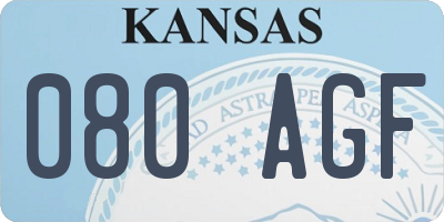 KS license plate 080AGF