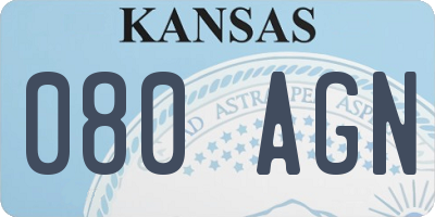 KS license plate 080AGN
