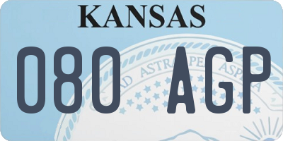 KS license plate 080AGP