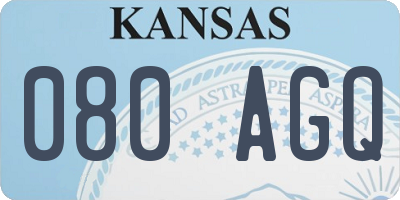 KS license plate 080AGQ