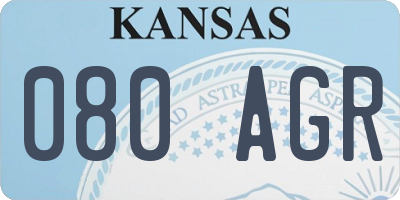 KS license plate 080AGR