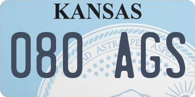 KS license plate 080AGS