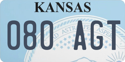 KS license plate 080AGT