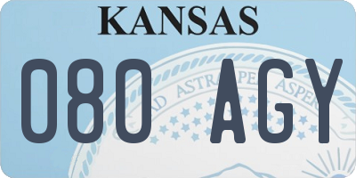 KS license plate 080AGY