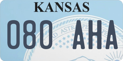 KS license plate 080AHA