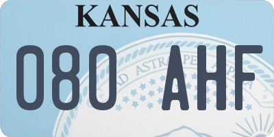 KS license plate 080AHF