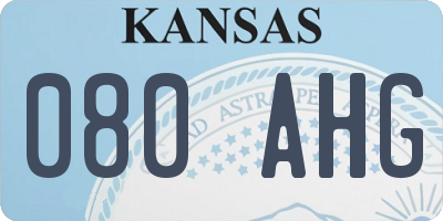 KS license plate 080AHG