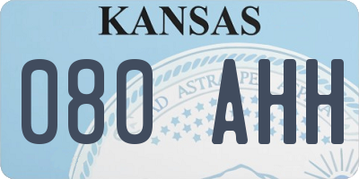 KS license plate 080AHH