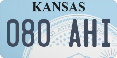 KS license plate 080AHI