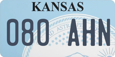 KS license plate 080AHN