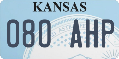 KS license plate 080AHP