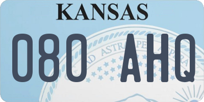KS license plate 080AHQ