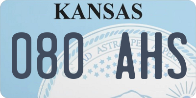 KS license plate 080AHS