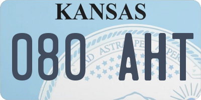 KS license plate 080AHT