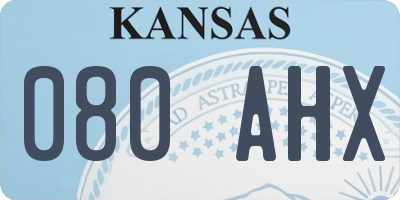KS license plate 080AHX