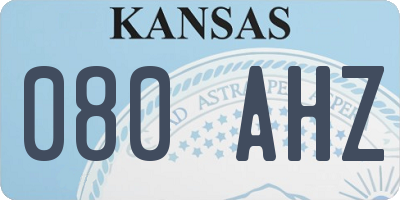 KS license plate 080AHZ