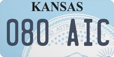 KS license plate 080AIC