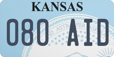 KS license plate 080AID