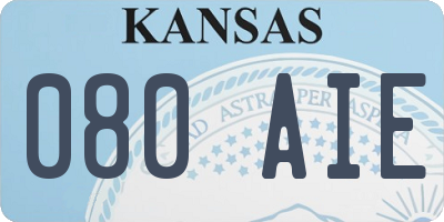 KS license plate 080AIE